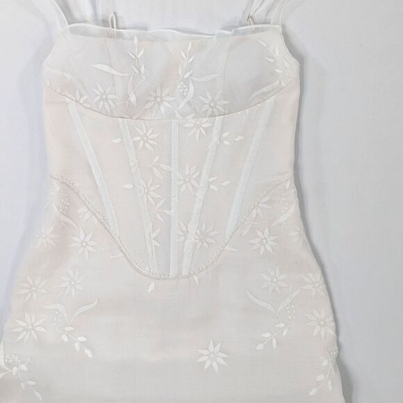 Custom Vintage Organdy Floral Embroidered Wedding Dress - Picture 13 of 16